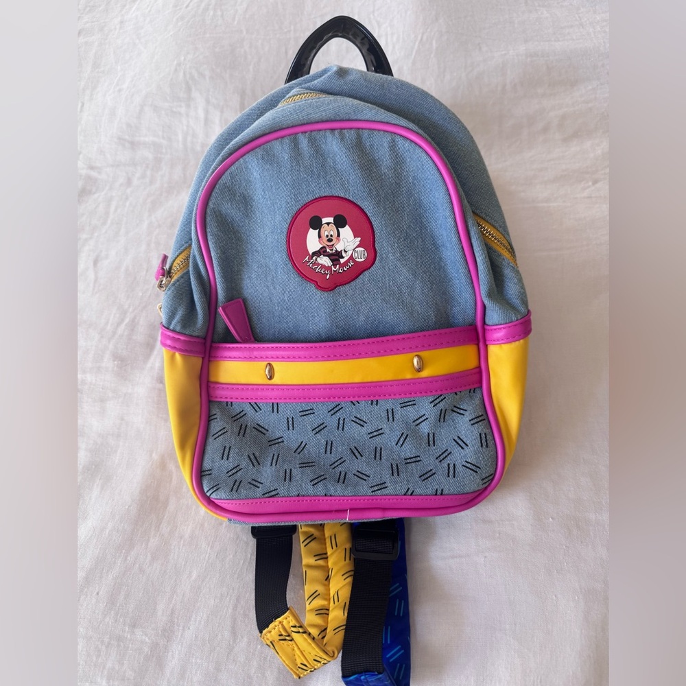 Danielle Nicole Mickey Mouse Club denim mini backpack.